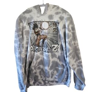 Dragon Ball Z Gray Tie-Dye Hoodie Large Goku CL0027